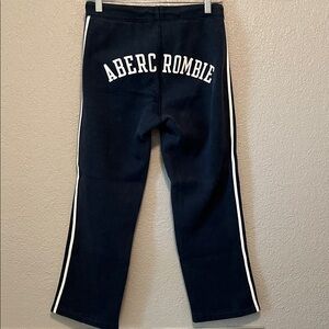 Abercrombie & Fitch Dark Blue Sweatpants with White Stripes (Vintage Y2K)